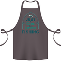 Just a Girl Who Loves Fishing Fisherwoman Cotton Apron 100% Organic Dark Grey