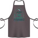 Just a Girl Who Loves Fishing Fisherwoman Cotton Apron 100% Organic Dark Grey