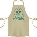 Just a Girl Who Loves Fishing Fisherwoman Cotton Apron 100% Organic Khaki