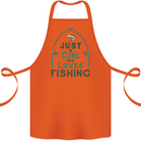 Just a Girl Who Loves Fishing Fisherwoman Cotton Apron 100% Organic Orange