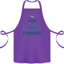 Just a Girl Who Loves Fishing Fisherwoman Cotton Apron 100% Organic Purple