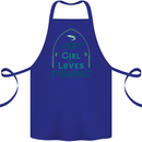 Just a Girl Who Loves Fishing Fisherwoman Cotton Apron 100% Organic Royal Blue