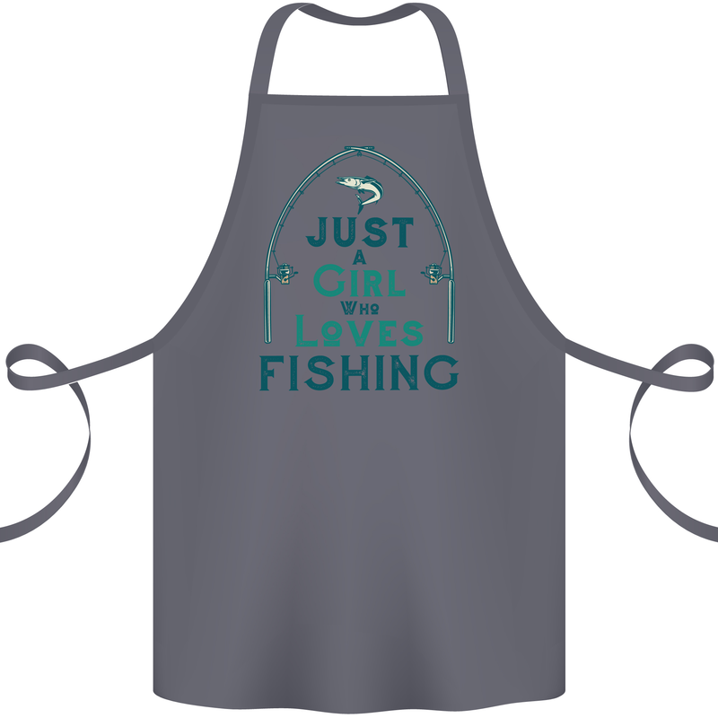 Just a Girl Who Loves Fishing Fisherwoman Cotton Apron 100% Organic Steel