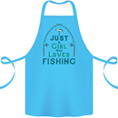 Just a Girl Who Loves Fishing Fisherwoman Cotton Apron 100% Organic Turquoise