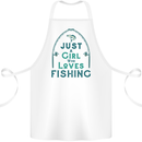Just a Girl Who Loves Fishing Fisherwoman Cotton Apron 100% Organic White