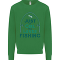 Just a Girl Who Loves Fishing Fisherwoman Kids Sweatshirt Jumper Irish Green