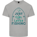 Just a Girl Who Loves Fishing Fisherwoman Kids T-Shirt Childrens Sports Grey