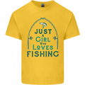 Just a Girl Who Loves Fishing Fisherwoman Kids T-Shirt Childrens Yellow