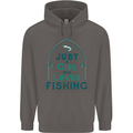 Just a Girl Who Loves Fishing Fisherwoman Mens 80% Cotton Hoodie Charcoal