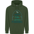 Just a Girl Who Loves Fishing Fisherwoman Mens 80% Cotton Hoodie Forest Green