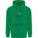 Just a Girl Who Loves Fishing Fisherwoman Mens 80% Cotton Hoodie Irish Green