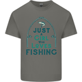 Just a Girl Who Loves Fishing Fisherwoman Mens Cotton T-Shirt Tee Top Charcoal