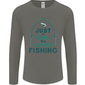 Just a Girl Who Loves Fishing Fisherwoman Mens Long Sleeve T-Shirt Charcoal