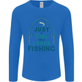 Just a Girl Who Loves Fishing Fisherwoman Mens Long Sleeve T-Shirt Royal Blue