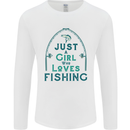 Just a Girl Who Loves Fishing Fisherwoman Mens Long Sleeve T-Shirt White