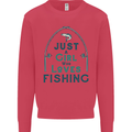 Just a Girl Who Loves Fishing Fisherwoman Mens Sweatshirt Jumper Heliconia
