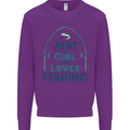 Just a Girl Who Loves Fishing Fisherwoman Mens Sweatshirt Jumper Purple