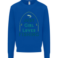 Just a Girl Who Loves Fishing Fisherwoman Mens Sweatshirt Jumper Royal Blue