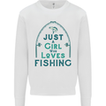 Just a Girl Who Loves Fishing Fisherwoman Mens Sweatshirt Jumper White