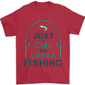 Just a Girl Who Loves Fishing Fisherwoman Mens T-Shirt Cotton Gildan Red