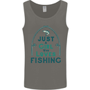 Just a Girl Who Loves Fishing Fisherwoman Mens Vest Tank Top Charcoal