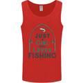 Just a Girl Who Loves Fishing Fisherwoman Mens Vest Tank Top Red
