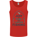 Just a Girl Who Loves Fishing Fisherwoman Mens Vest Tank Top Red