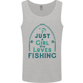Just a Girl Who Loves Fishing Fisherwoman Mens Vest Tank Top Sports Grey