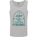 Just a Girl Who Loves Fishing Fisherwoman Mens Vest Tank Top Sports Grey
