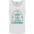 Just a Girl Who Loves Fishing Fisherwoman Mens Vest Tank Top White