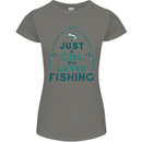 Just a Girl Who Loves Fishing Fisherwoman Womens Petite Cut T-Shirt Charcoal