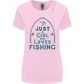 Just a Girl Who Loves Fishing Fisherwoman Womens Wider Cut T-Shirt Light Pink