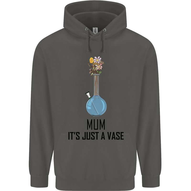 Just a Vase Funny Bong Weed Cannabis Drugs Childrens Kids Hoodie Storm Grey