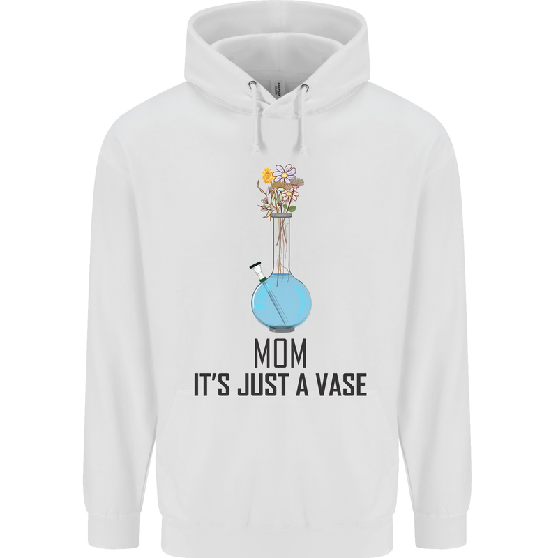 Just a Vase Funny Bong Weed Cannabis Drugs Childrens Kids Hoodie White