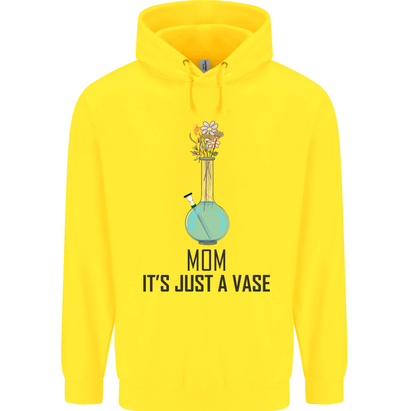 Just a Vase Funny Bong Weed Cannabis Drugs Childrens Kids Hoodie Yellow
