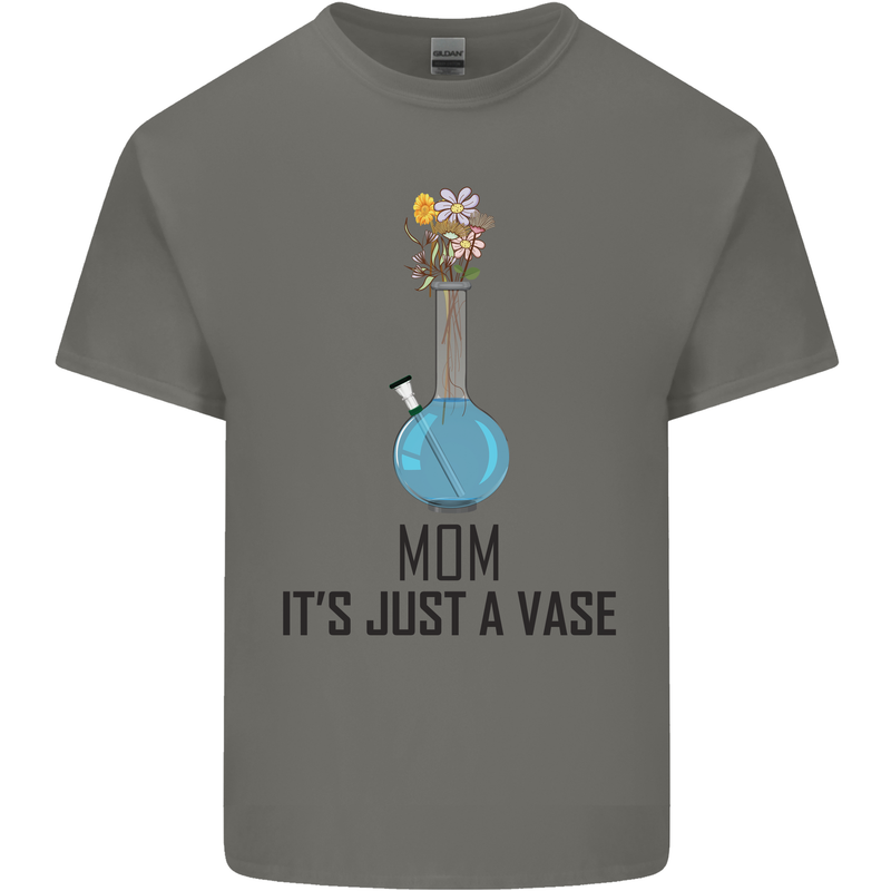 Just a Vase Funny Bong Weed Cannabis Drugs Mens Cotton T-Shirt Tee Top Charcoal
