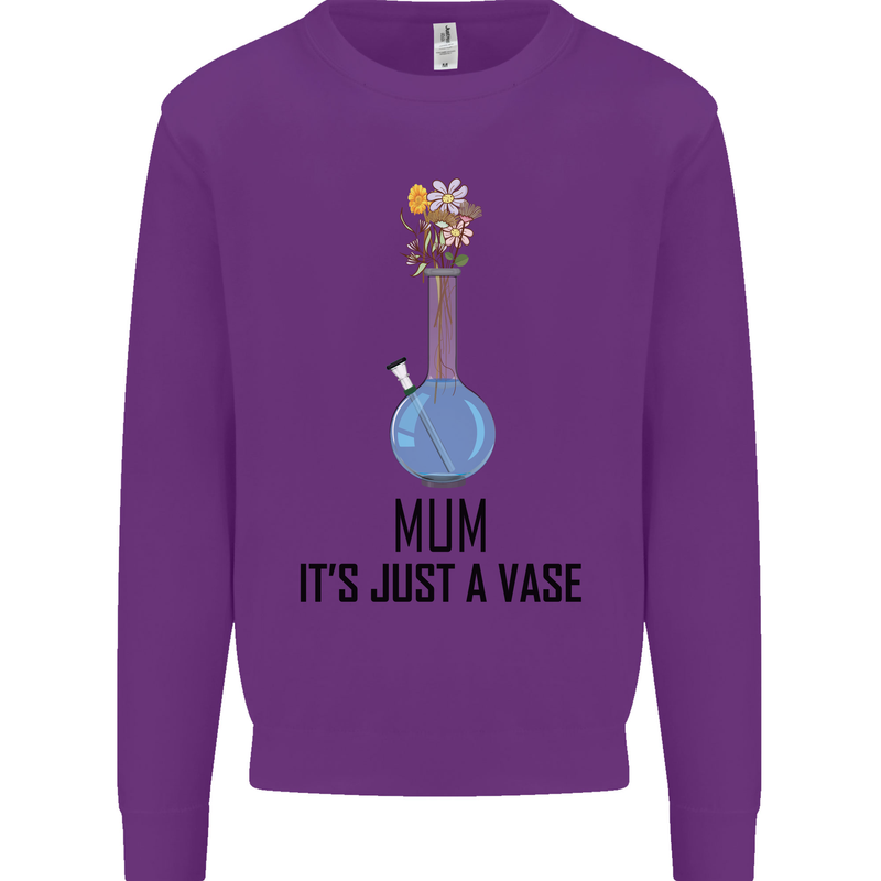 Just a Vase Funny Bong Weed Cannabis Drugs Mens Sweatshirt Jumper Purple