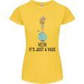 Just a Vase Funny Bong Weed Cannabis Drugs Womens Petite Cut T-Shirt Yellow