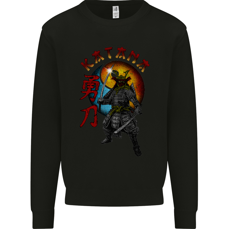 Kanata Japanese Warrior Samurai MMA Kids Sweatshirt Jumper Black