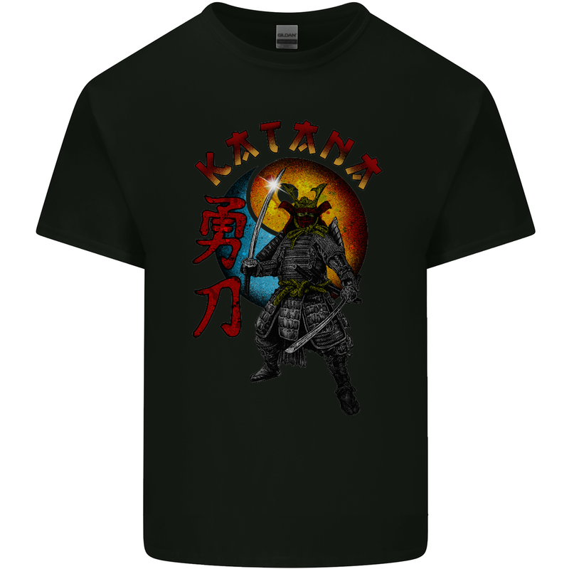 Kanata Japanese Warrior Samurai MMA Kids T-Shirt Childrens Black