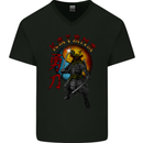 Kanata Japanese Warrior Samurai MMA Mens V-Neck Cotton T-Shirt Black