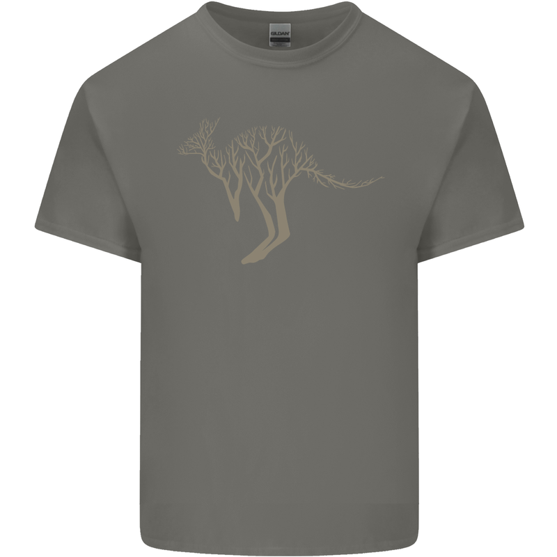 Kangaroo Ecology Mens Cotton T-Shirt Tee Top Charcoal