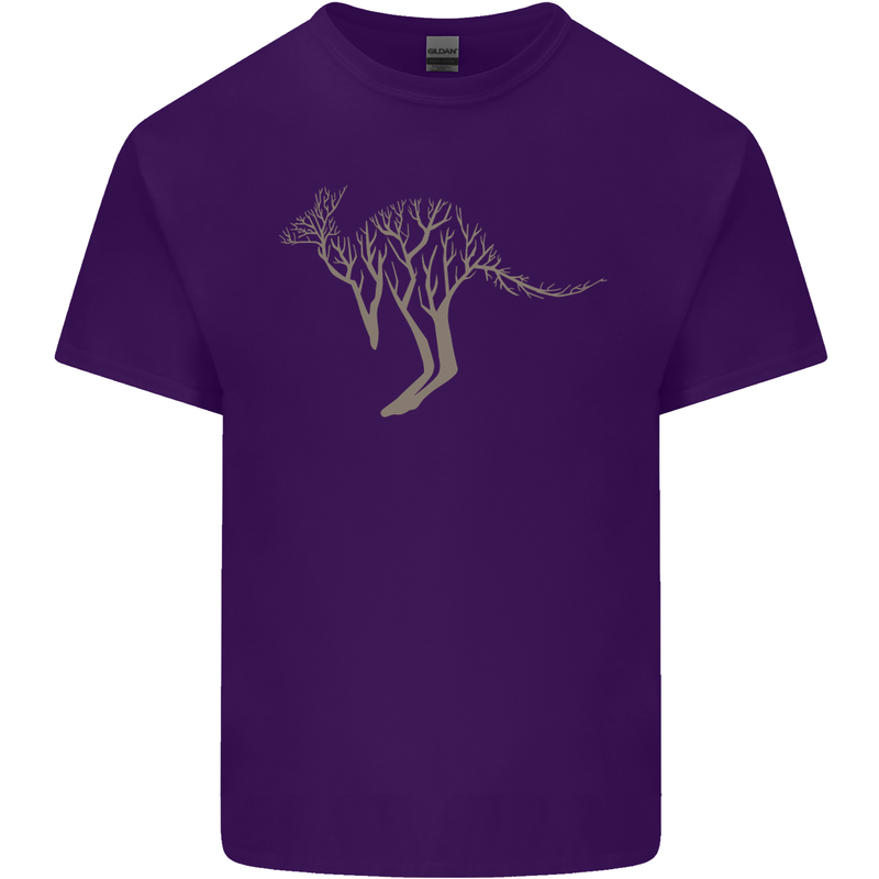 Kangaroo Ecology Mens Cotton T-Shirt Tee Top Purple