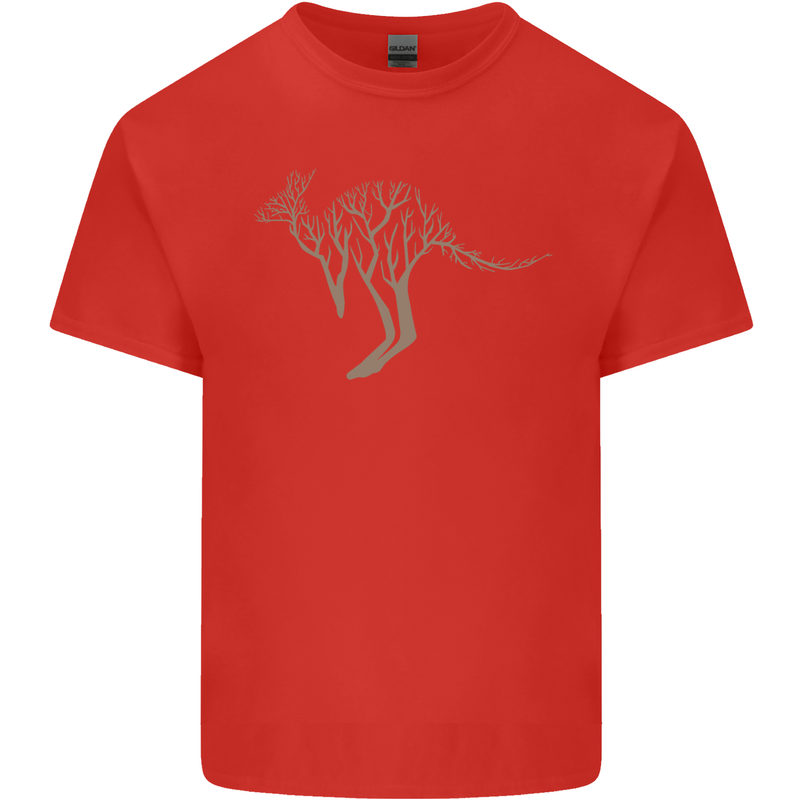 Kangaroo Ecology Mens Cotton T-Shirt Tee Top Red