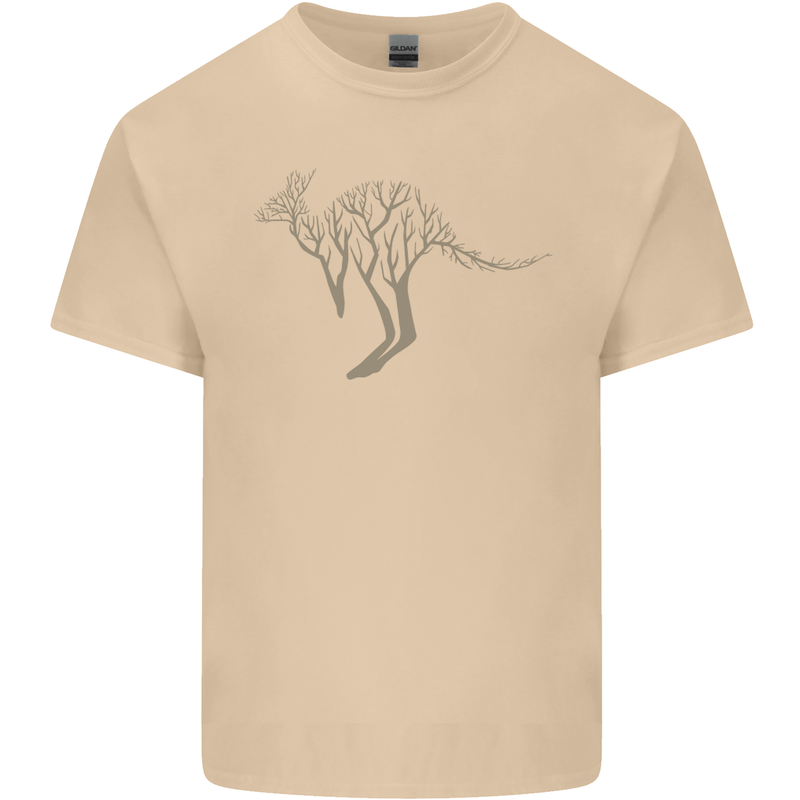 Kangaroo Ecology Mens Cotton T-Shirt Tee Top Sand