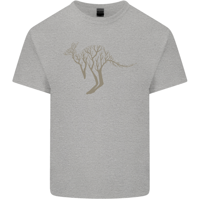 Kangaroo Ecology Mens Cotton T-Shirt Tee Top Sports Grey