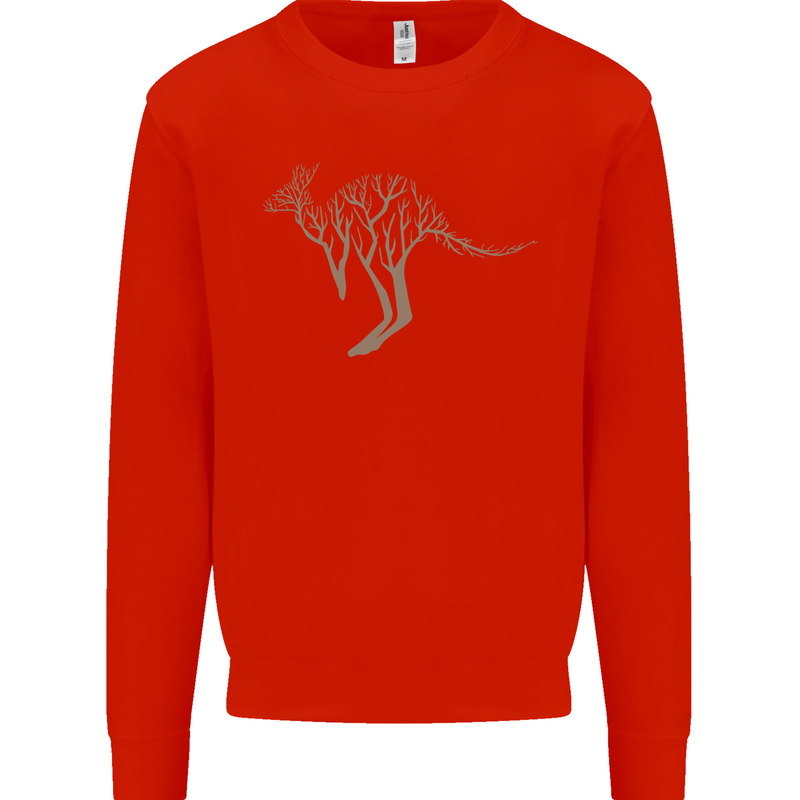 Kangaroo Ecology Mens Sweatshirt Jumper Bright Red