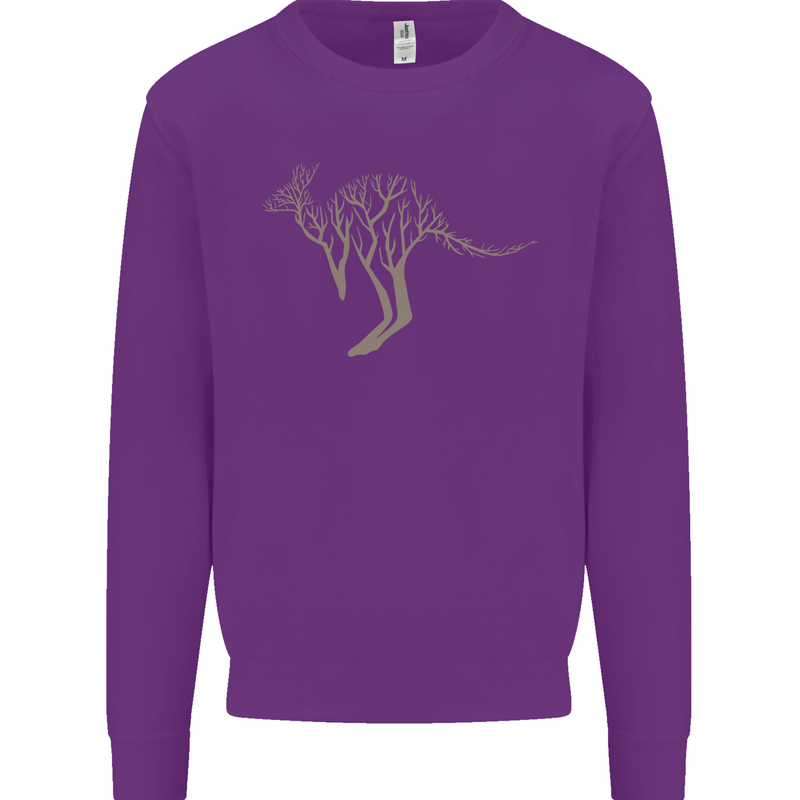 Kangaroo Ecology Mens Sweatshirt Jumper Purple