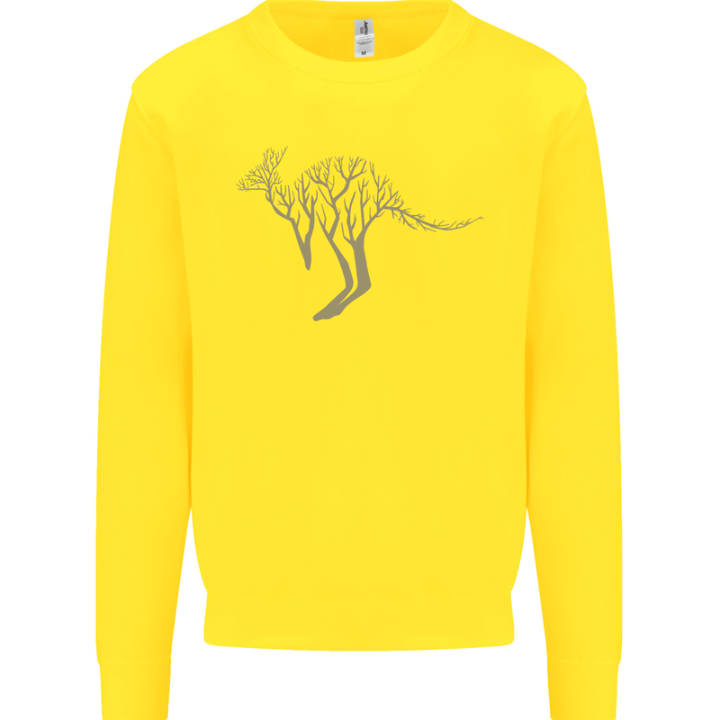 Kangaroo Ecology Mens Sweatshirt Jumper Yellow