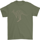 Kangaroo Ecology Mens T-Shirt Cotton Gildan Military Green